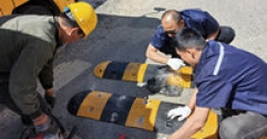【市城市燃熱集團富泰熱力】增設減速帶 安裝廣角鏡—— 長(cháng)輸2號站聯(lián)合玉泉區交警隊護航交通安全